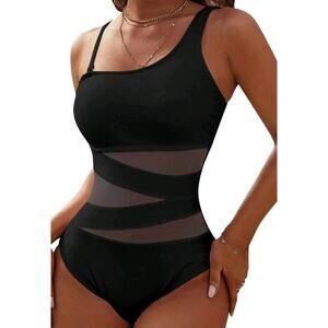 Blooming Jelly Women' One Shoulder Swimsuit One Piece Full‎ Coverage Swimsuit, L